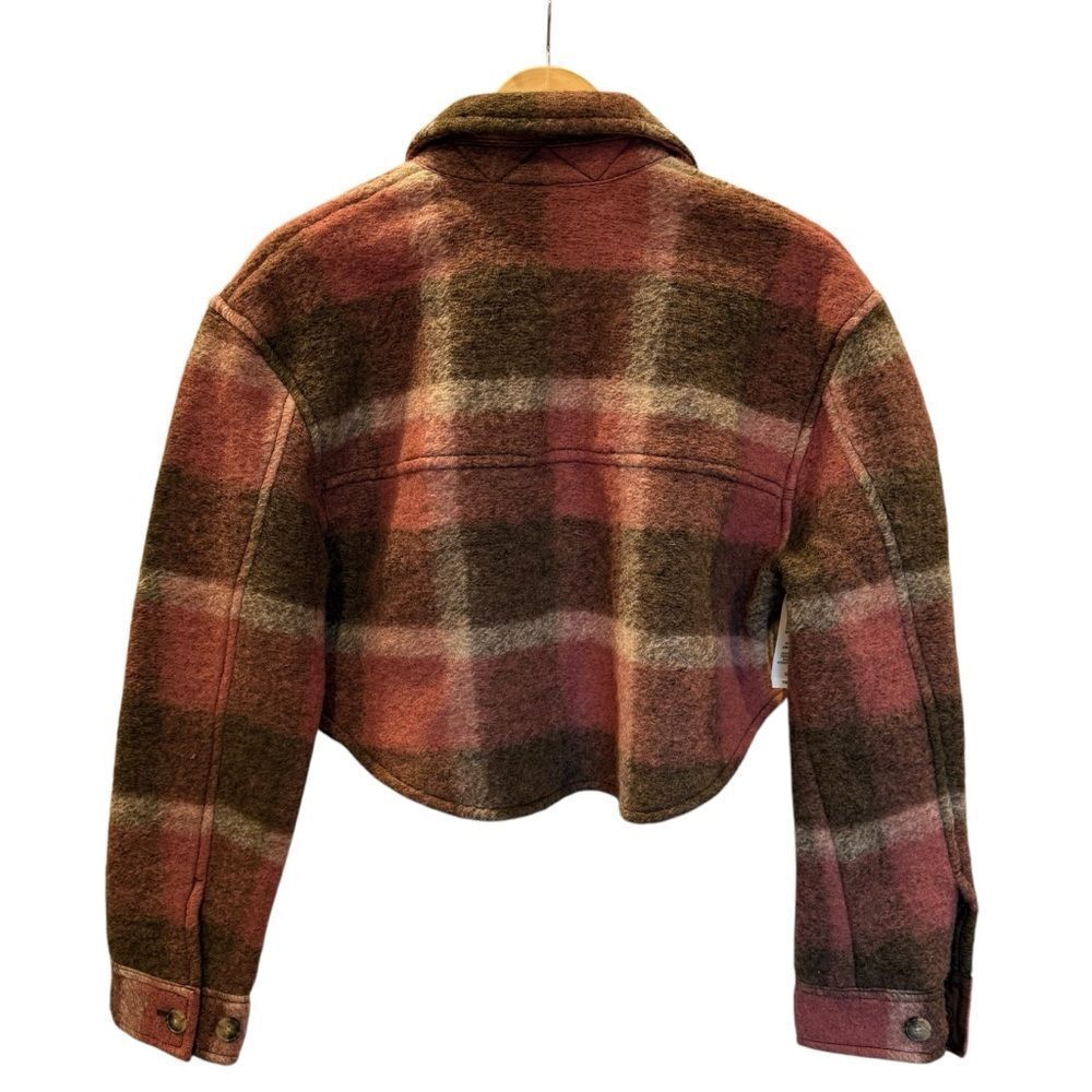 NWT Aritzia Wilfred Free The Ganna Crop Italian Wool Plaid Shacket - Womens S - Picture 2 of 9